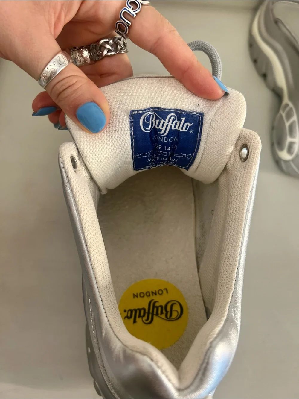 Buffalo London Silver Platform Sneakers